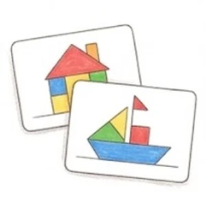 Colored geometric pieces – Board game for kids