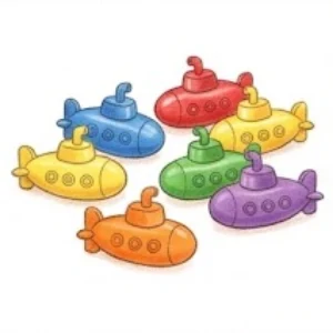 30 צוללות ב-6 צבעים – משחק קופסה לילדים