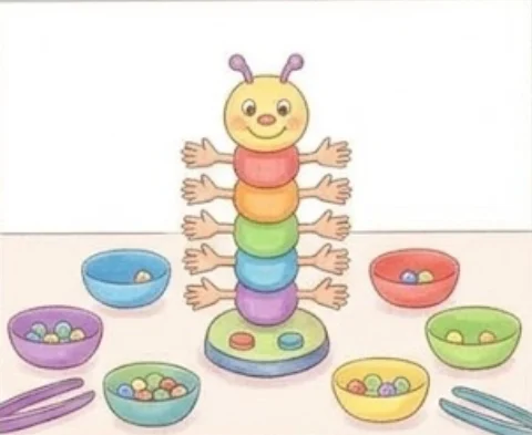 1Put the caterpillar together following the instructions. Each player… – Board game for kids