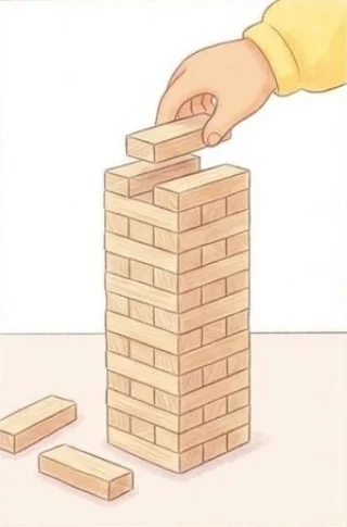 4מניחים את הקורה בראש המגדל. קומה חדשה מתחילים רק כשבקומה העליונה כבר… – משחק קופסה לילדים