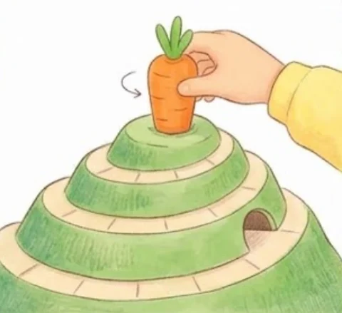 5A carrot card? Turn the carrot on top of the hill. Sometimes a hole… – Board game for kids