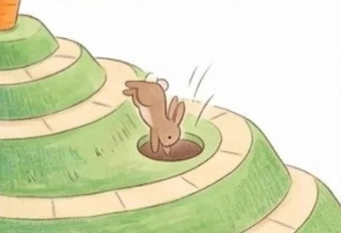 6A rabbit that lands on an open hole also falls in and is out – Board game for kids
