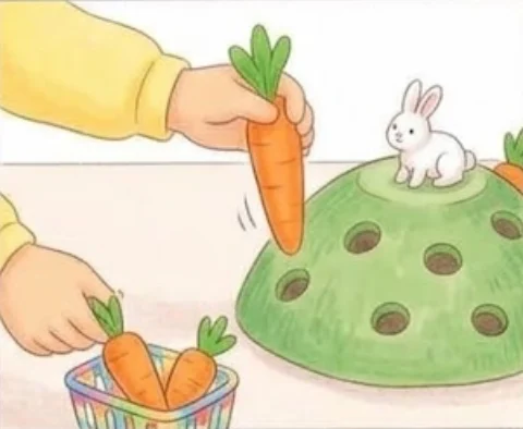 3Pull a carrot and put it in your basket. Touched a carrot? You must… – Board game for kids