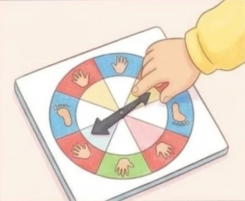 3The referee spins and calls out the result, for example: 'Right… – Board game for kids