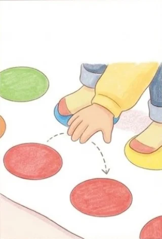5Is that hand or foot already on that color? Move it to a different… – Board game for kids