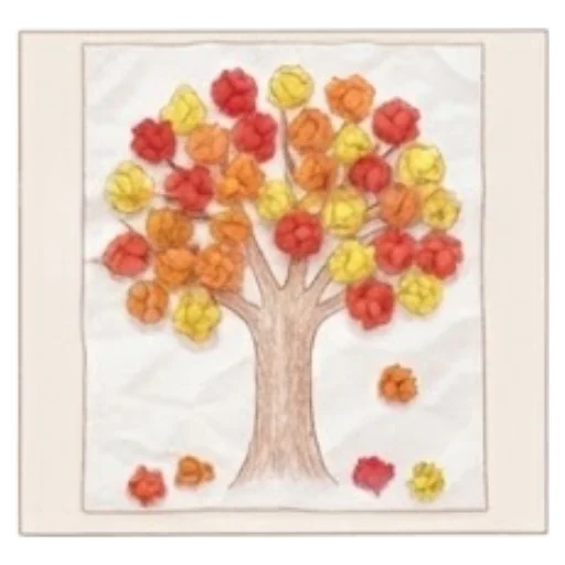 Press the balls onto the glue until the tree is full of colorful… – Crumpled Paper Fall Tree – Activity for kids