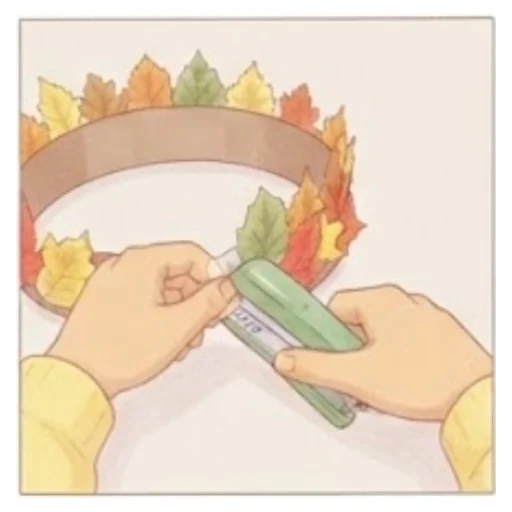 Join the two ends with a stapler or tape, and put on the crown – Leaf Crown – Activity for kids