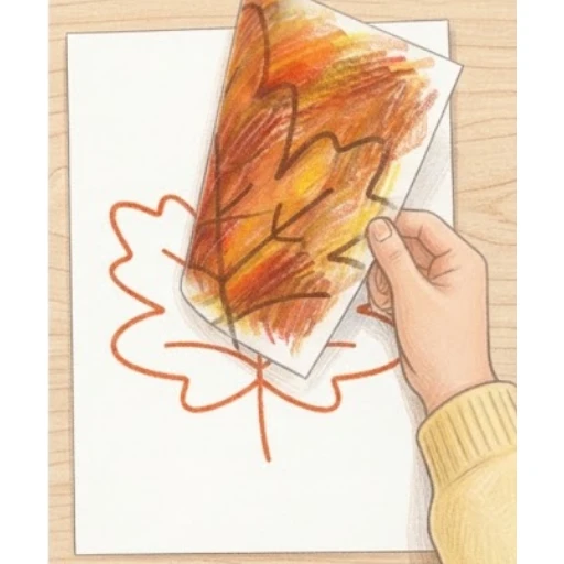 Lift the drawing and reveal the colorful drawing on the white sheet – Magic Leaf – Activity for kids