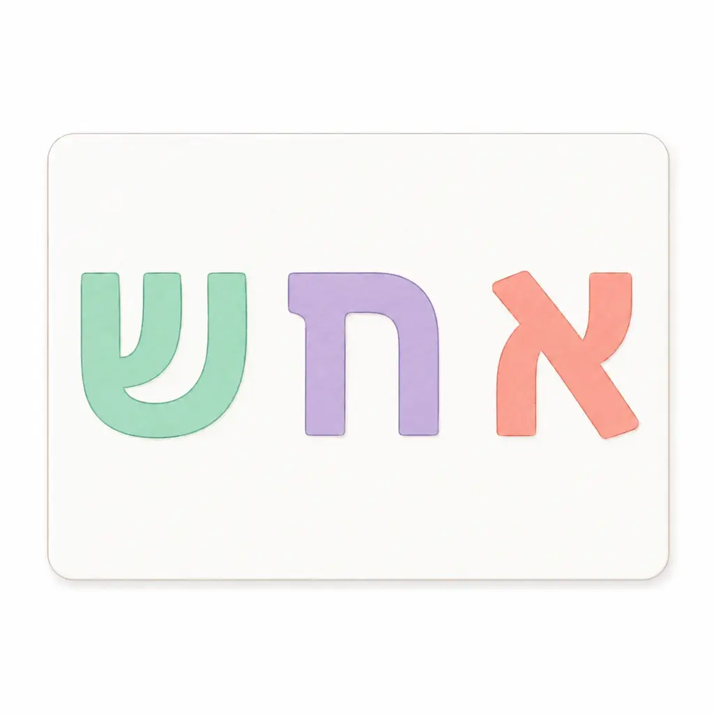כרטיס/דף עם 2-3 אותיות גדולות מצוירות – ציד האותיות הביתי – פעילות לילדים