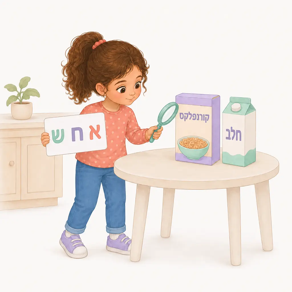 יוצאים 'לציד' ברחבי הבית - קופסאות אוכל, ספרים, שלטים – ציד האותיות הביתי – פעילות לילדים