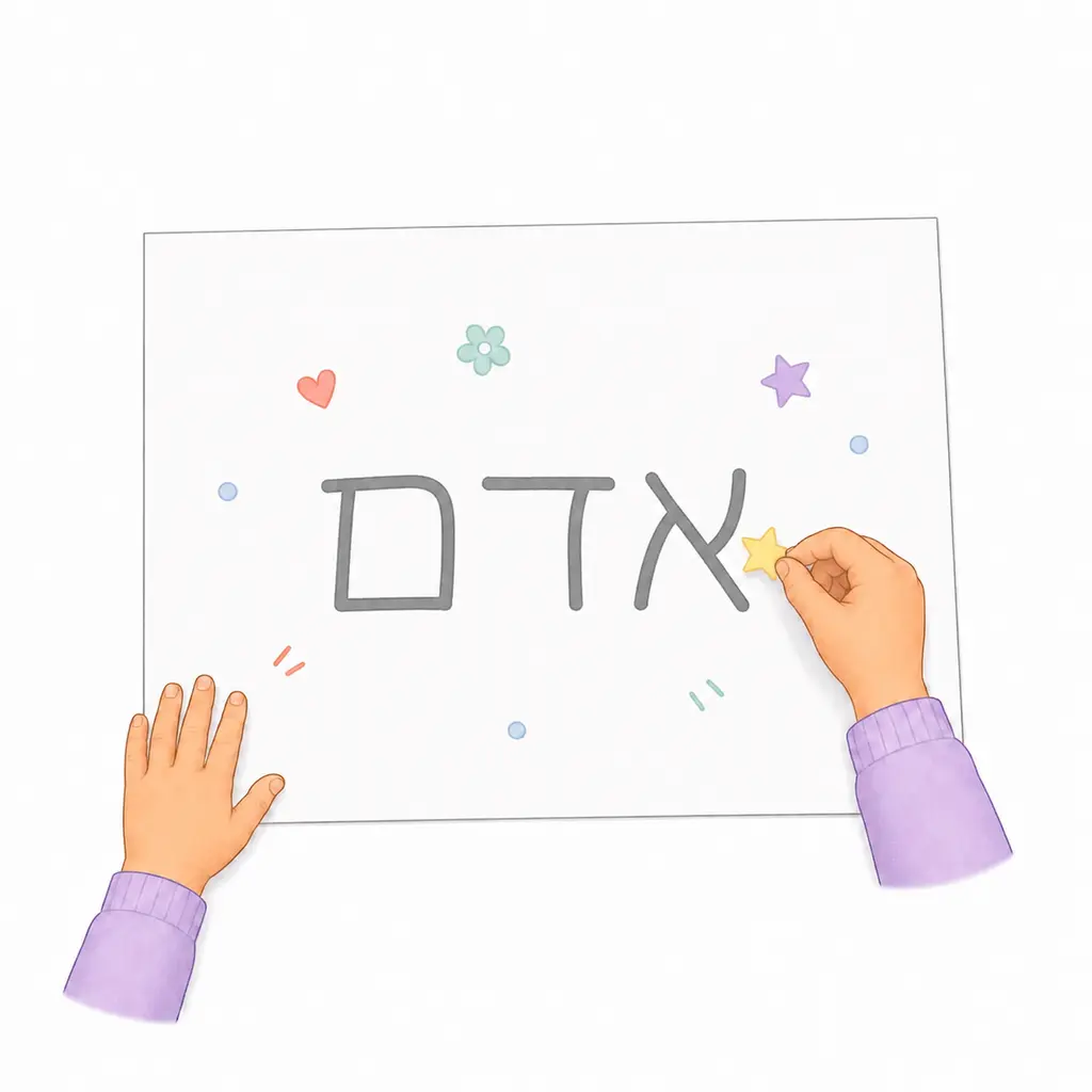 מקשטים סביב השם - צביעה, מדבקות, ציורים קטנים – כרזת השם המפוארת – פעילות לילדים