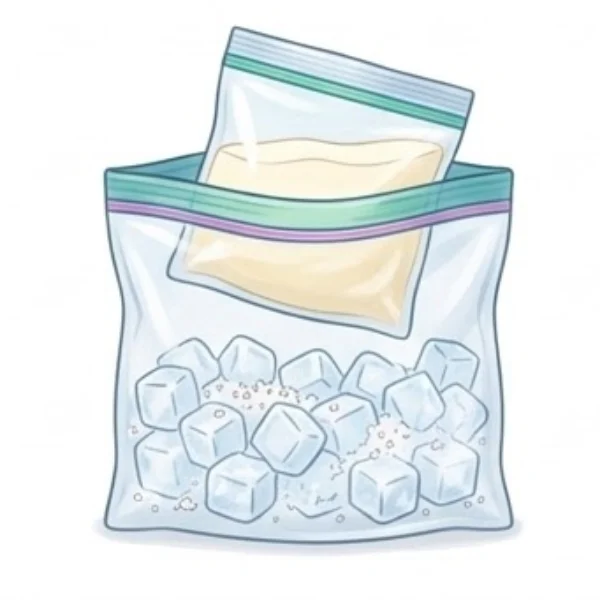 Put the small bag inside the large one and seal that one too – Ice Cream in a Bag – Recipe for kids