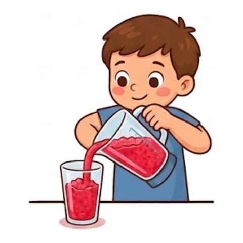 Pour into a cup and enjoy with a spoon or a straw – Raspberry Slushie – Recipe for kids