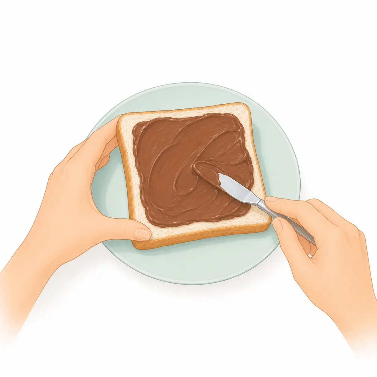 Spread chocolate over one slice of bread – Shape Sandwiches – Recipe for kids