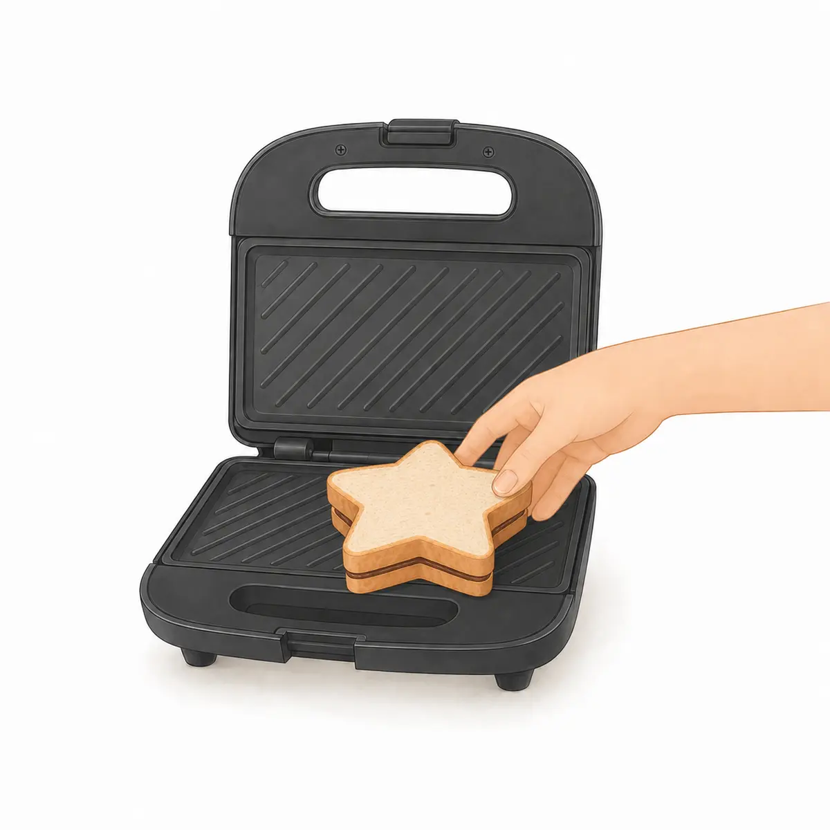 Place it in the sandwich toaster – Shape Sandwiches – Recipe for kids
