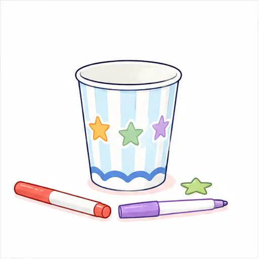 קשטו את הכוס בטושים – משגר הפונפונים – ניסוי לילדים