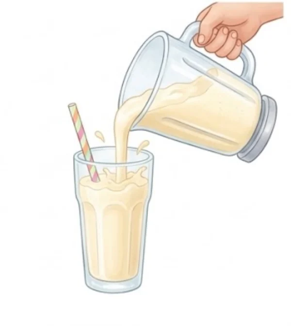 Pour into a glass, add a straw and drink – Milkshake – Recipe for kids
