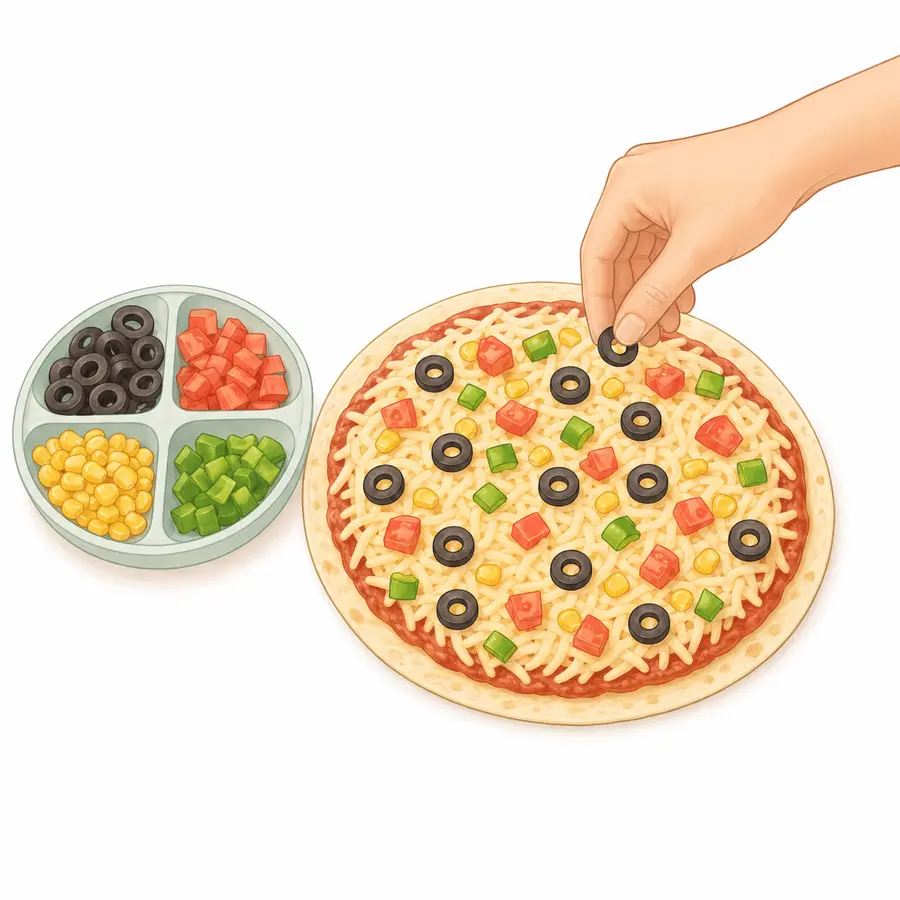 Add any toppings you would like – Tortilla Pizza – Recipe for kids