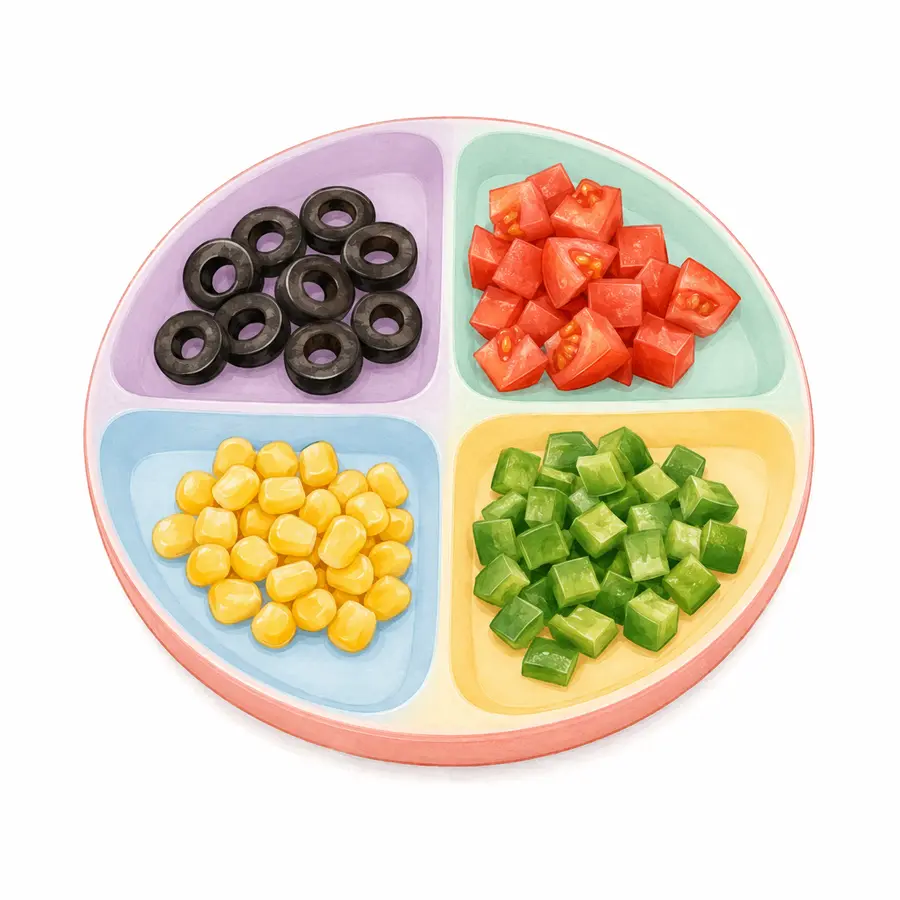 Optional toppings – Tortilla Pizza – Recipe for kids