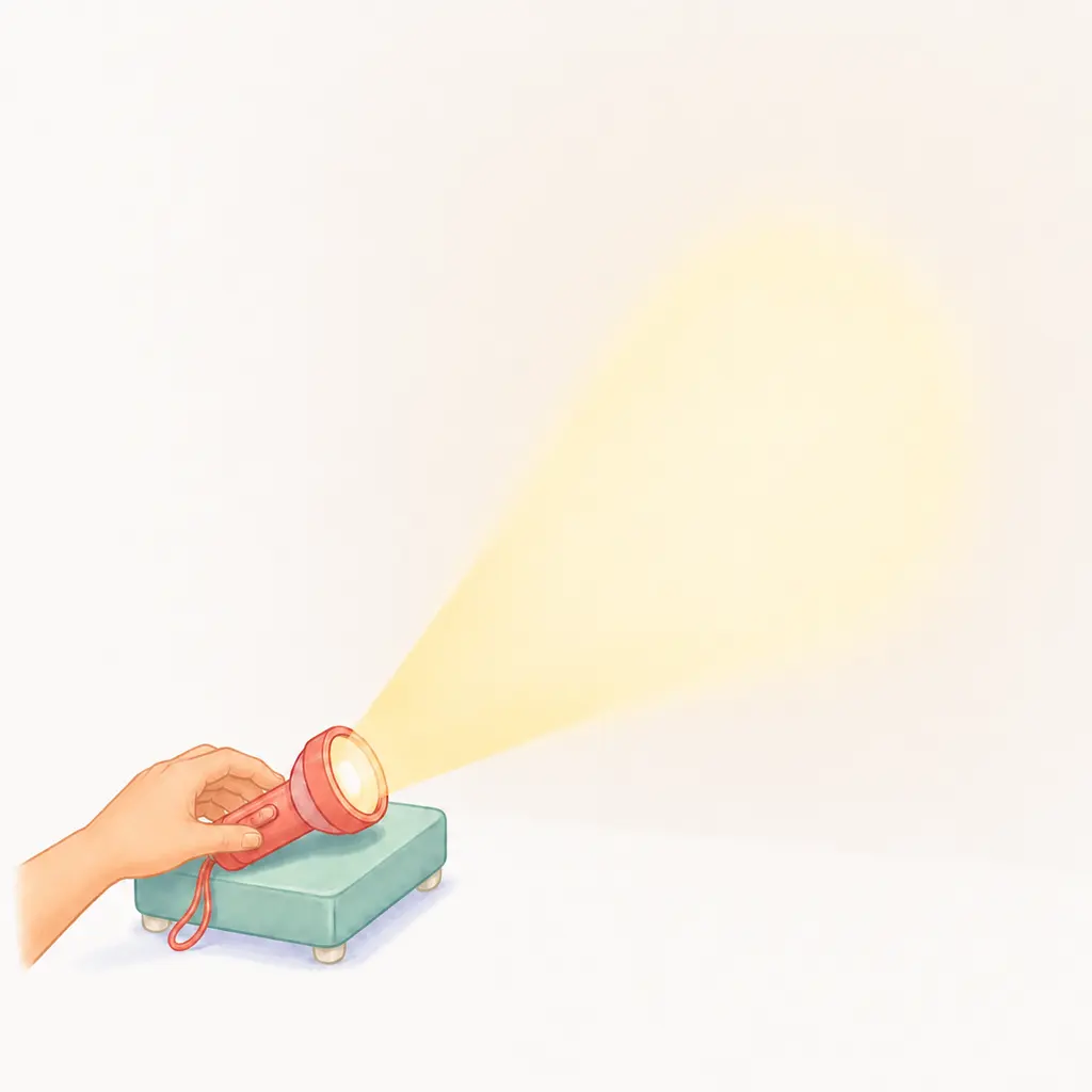 מציבים את הפנס במרחק קבוע מהקיר – תיאטרון הצללים – משחק לילדים