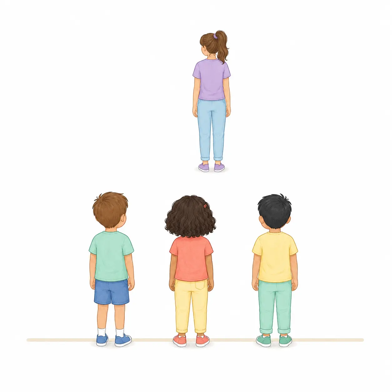 עומדים בצד אחד של החדר עם הגב לילדים; הילדים עומדים בצד השני – רמזור אדום, רמזור ירוק – פעילות לילדים