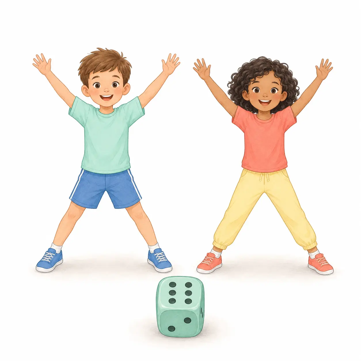 מבצעים יחד את התרגיל שמתאים למספר שיצא – קוביית התרגילים – פעילות לילדים