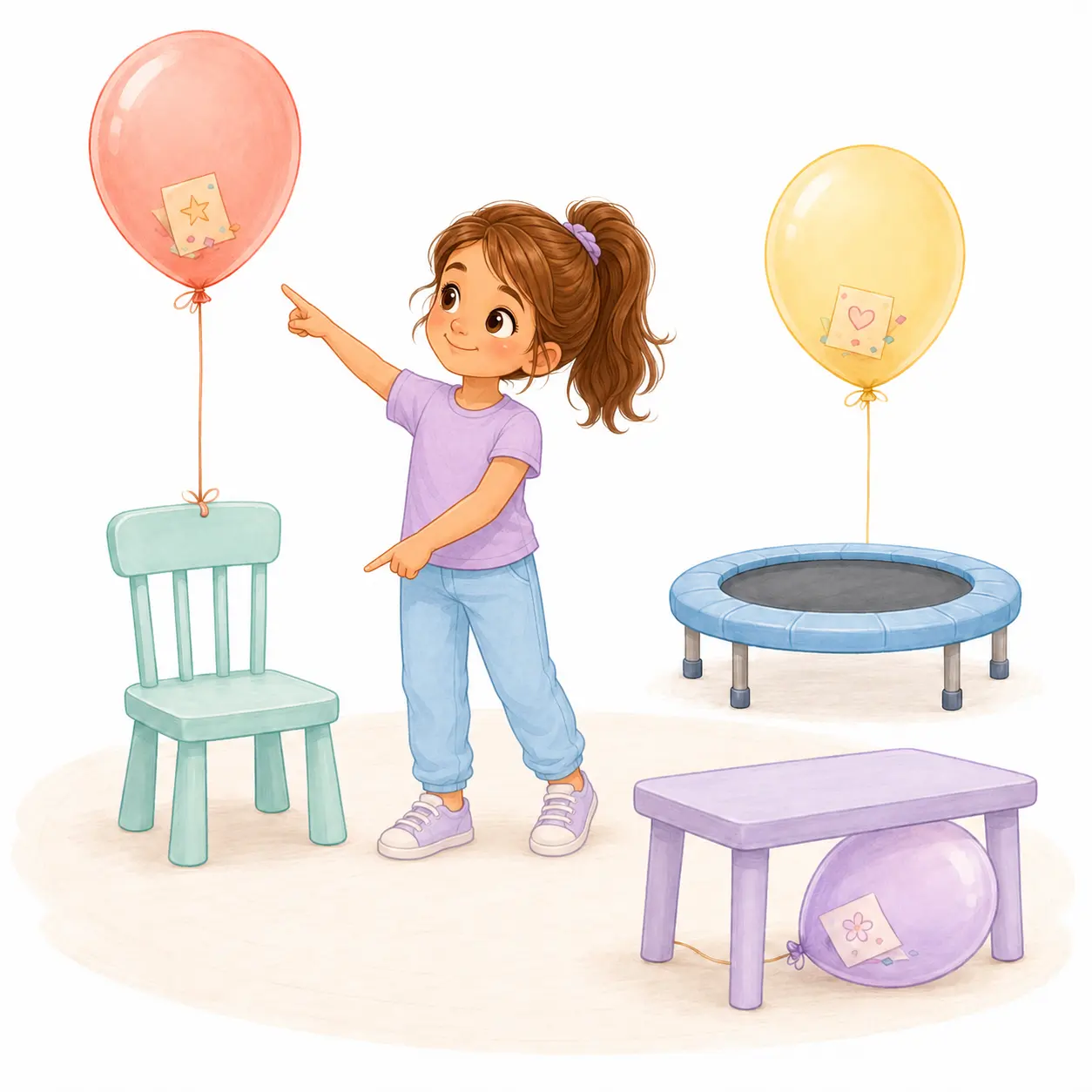 הילד/ה בוחרים איזה בלון לנסות ראשון, ומזהים לבד באיזה אביזר צריך… – מסלול הבלונים – פעילות לילדים