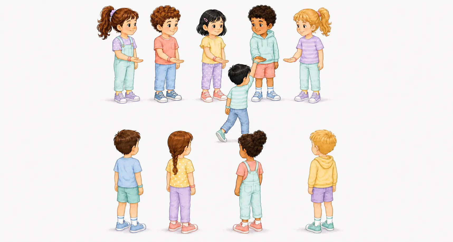 נציג מהקבוצה השנייה נוגע בשלוש כפות ידיים לפי הקצב: 'תפ־סו־ני' – תפסוני – משחק לילדים