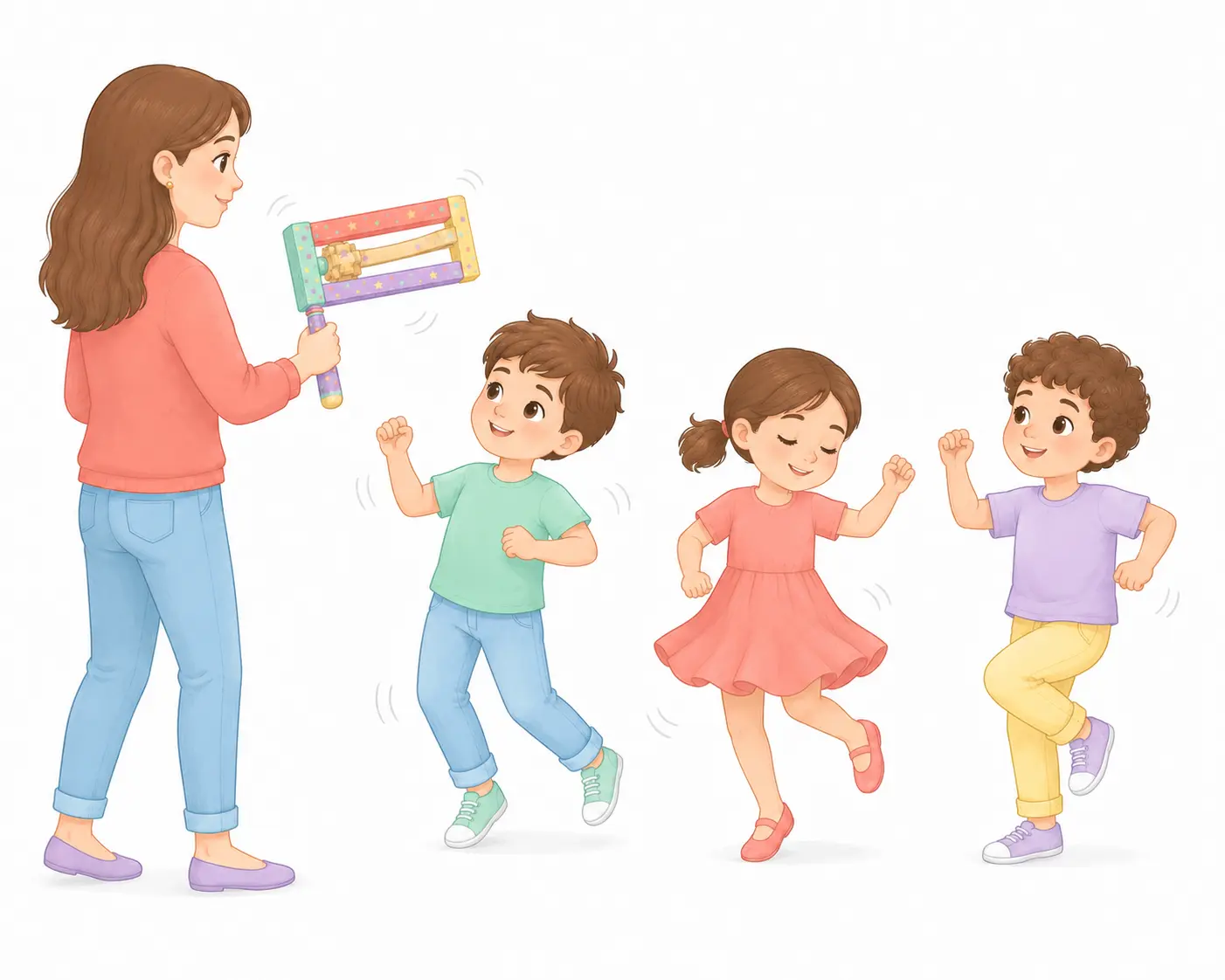 כשהרעשן מסתובב - נעים בחדר ורוקדים – משחק הרעשנים – משחק לילדים